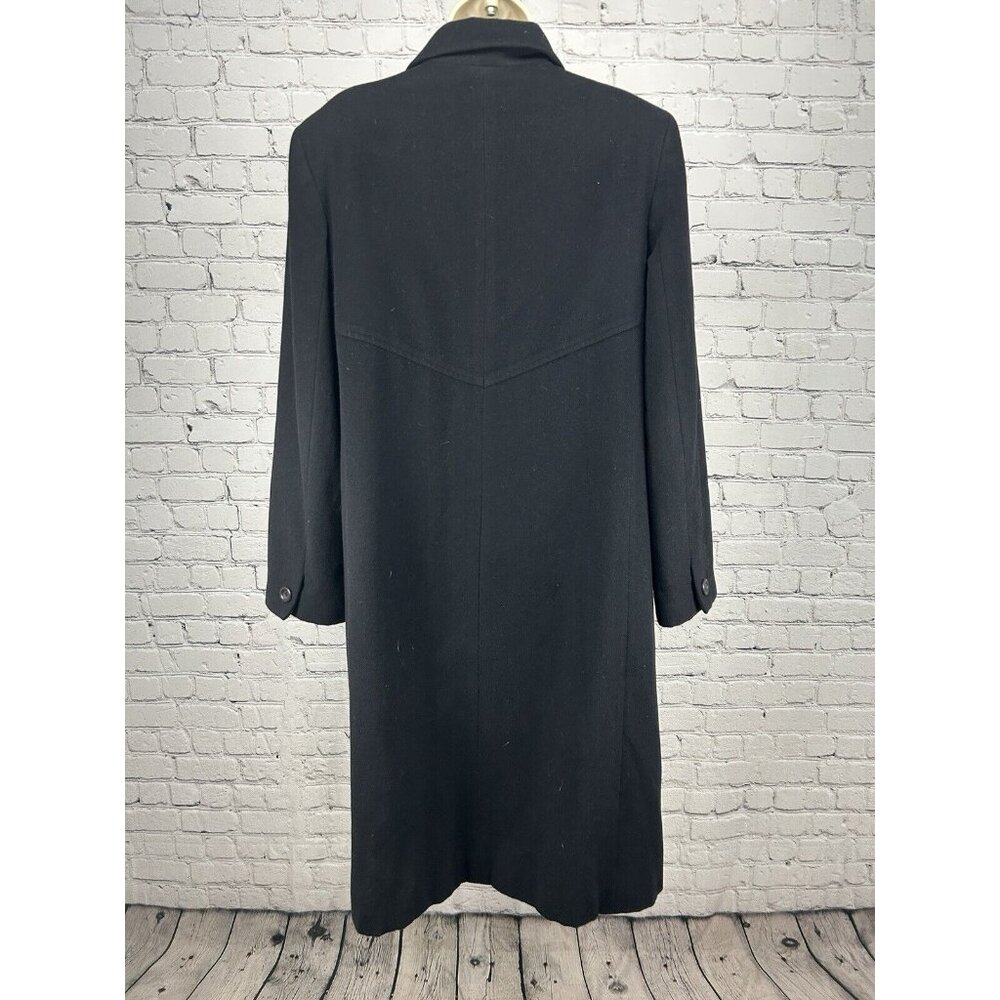 Doncaster Solid Black Wool Blend Button Up Collar… - image 2